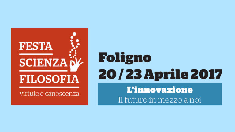 Locandina della VII festa di scienza e Filosofia di Foligno
