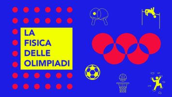 Grafica sulle olimpiadi per la campagna estiva su fisica e sport per i social di INFN e di ScienzaPerTutti