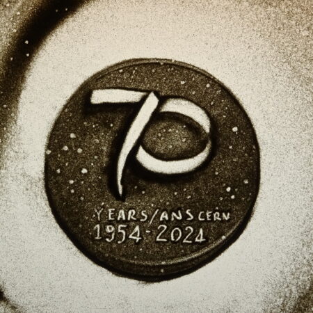 Logo per i 70 anni di Cern a cura della sand artist Gabriella Compagnone