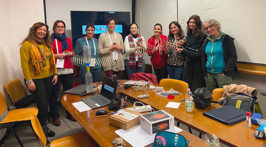 Docenti durante il corso di AggiornaMenti 2023 ai Laboratori Nazionali di Frascati dell'INFN