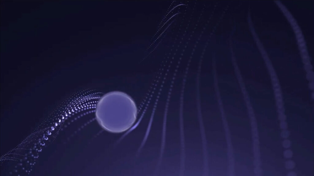 immagine grafica che rappresenta il dualismo onda particella